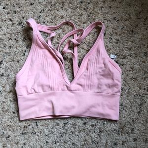 Lululemon size 4 pink strappy back sports bra